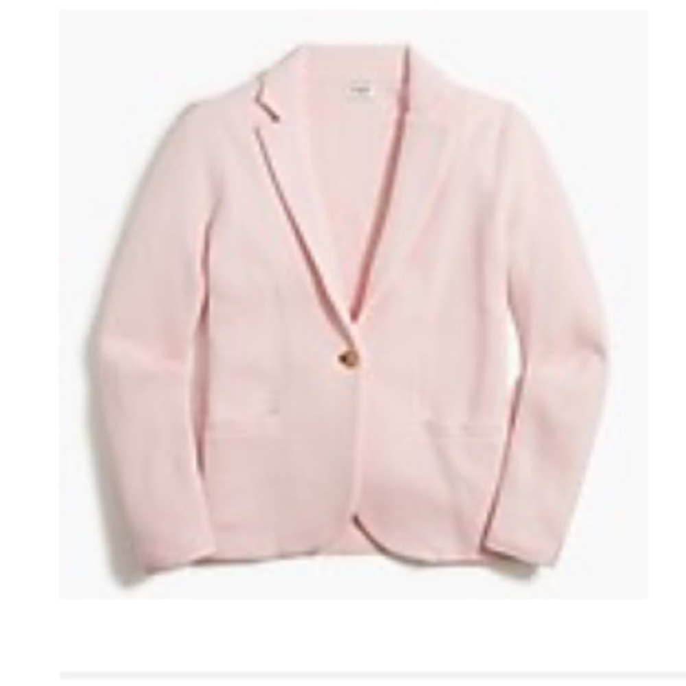 J Crew Schoolboy sweater-blazer in Sweet Blush.

Light Pink Blazer, Blush Blazer